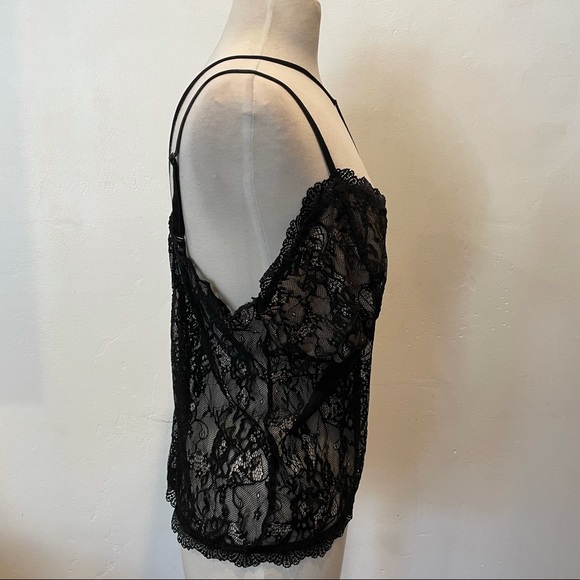 COC Black Lace Tank Stretch Lingerie Sexy Top 2 3X - Picture 5 of 10